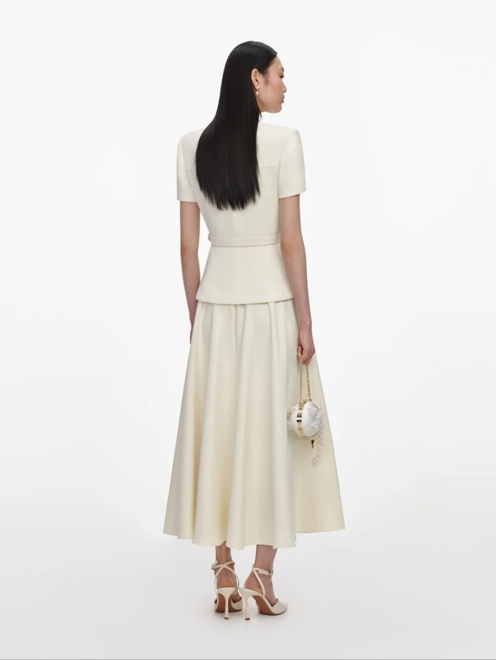 Self Portrait Yellow Crepe Tailored Midi Dress - Picture 4 of 6